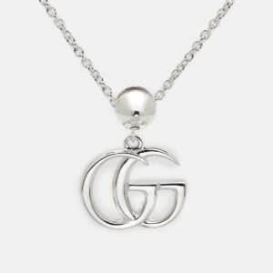 Gucci GG Marmont Resin GG Sterling Silver 925 Pendant Necklace