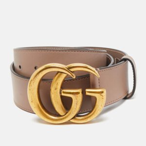 Gucci Dusty Pink Leather GG Marmont Buckle Belt 70 CM