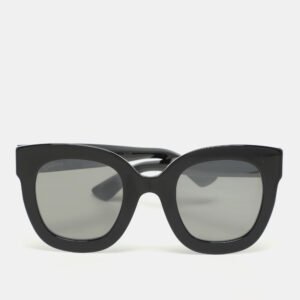 Gucci Black Acetate GG0208S Butterfly Sunglasses