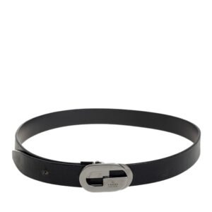 Gucci Black Leather G Buckle Belt 75CM
