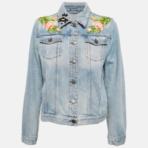 Gucci Blue Embroidered Denim Jacket M