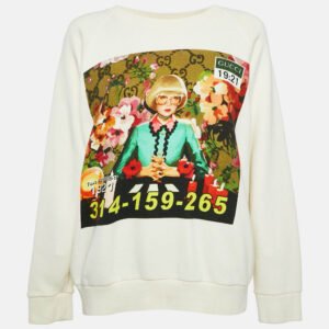 Gucci Cream Ignasi Monreal Graphic Print Cotton Sweatshirt M