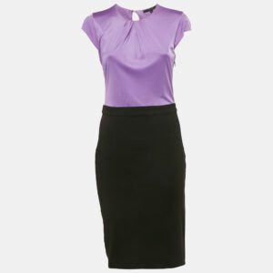 Gucci Purple/Black Jersey Cap Sleeve Short Dress M