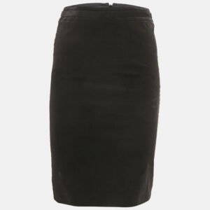 Gucci Black Velvet GG Logo Pencil Skirt S