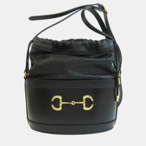 Gucci Leather Horsebit Bucket Shoulder Bag