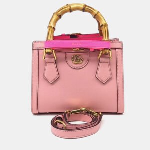 Gucci Pink Leather Diana Tote Bag