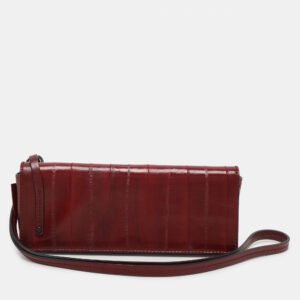 Gucci Burgundy Eel Leather Wristlet Clutch