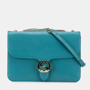 Gucci Blue Medium Dollar Calfskin Interlocking G Crossbody Bag