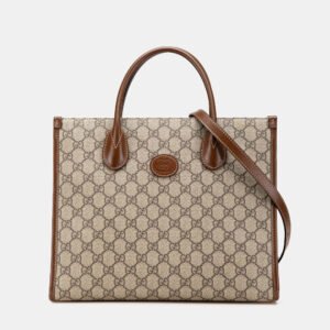 Gucci Brown Small GG Supreme Interlocking G Tote Bag