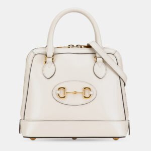 Gucci Cream Small Leather Horsebit 1955 Satchel