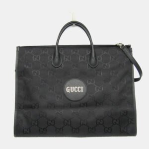 luxury-women-gucci-used-handbags-p1142983-008 Gucci Black Nylon Canvas GG Off The Grid Shoulder Bag