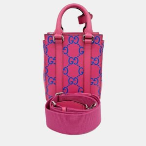 Gucci Pink Leather Supreme Mini Tote and Shoulder Bag
