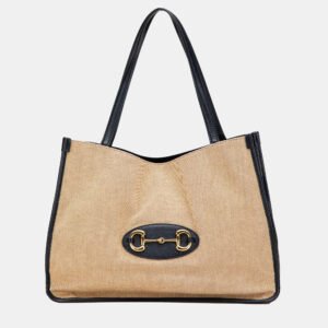 Gucci Brown Medium Canvas Horsebit 1955 Tote