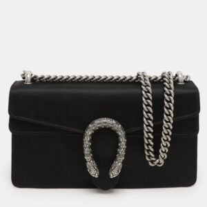 luxury-women-gucci-used-handbags-p1154462-001 Gucci Black Satin Medium Dionysus Shoulder Bag