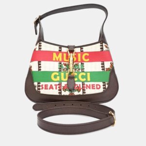 luxury-women-gucci-used-handbags-p1154855-003 Gucci Multicolor Canvas and Leather Jackie 1961 Small Hobo Bag