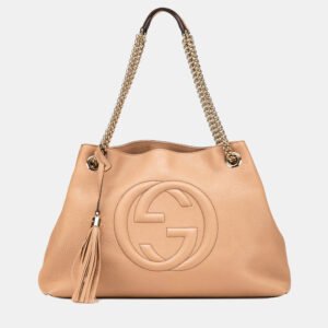 Gucci Beige Medium Leather Soho Chain Tote