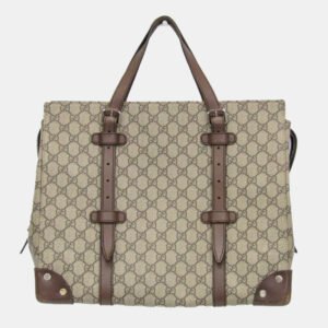 Gucci Brown Canvas GG Supreme Tote Bag