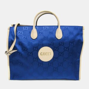 luxury-women-gucci-used-handbags-p1156377-015 Gucci Blue Off-White Off The Grid GG Nylon Canvas Leather Shoulder Bag