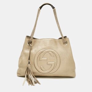 luxury-women-gucci-used-handbags-p1156480-011.jpg gucci pale gold leather medium soho chain shoulder bag