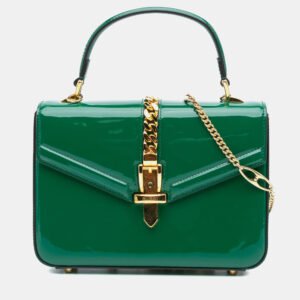 Gucci Green Patent Sylvie 1969 Satchel