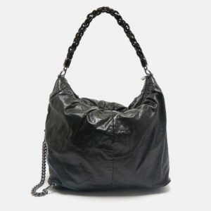 gucci black soft leather galaxy hobo