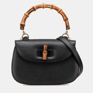 Gucci Black Calfskin Bamboo Night