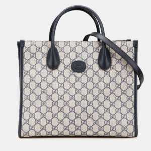Gucci Beige Small GG Supreme Interlocking G Tote