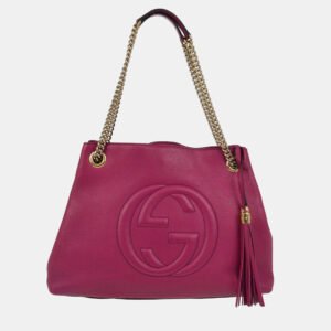 Gucci Pink Purple Soho Tote Handbag