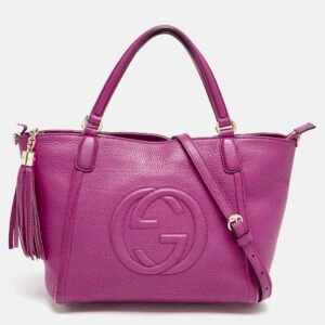 Gucci Fuchsia Pebbled Leather Soho Working Tote