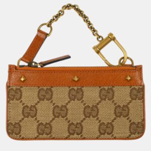Gucci Brown Canvas Coin Case Wallet