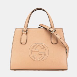 Gucci Brown Medium Leather Soho  Convertible Top Handle