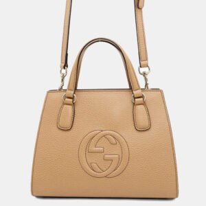 Gucci Soho Interlocking Beige Leather Tote Bag