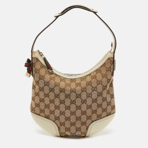 luxury-women-gucci-used-handbags-p1165443-015 Gucci Beige/Cream GG Canvas and Leather Princy Hobo