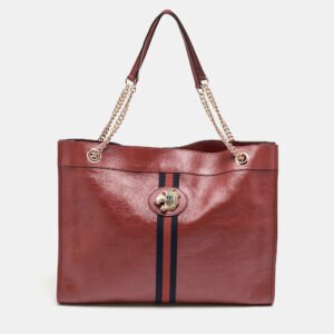 Gucci Red Leather Large Rajah Tote
