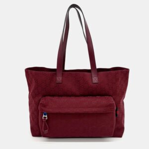 Gucci Burgundy Canvas GG Canvas Maxi Tote Bag