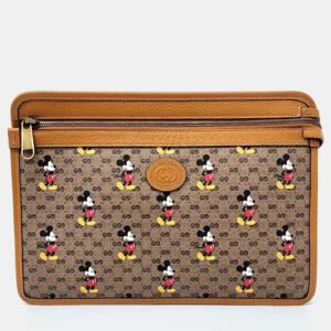 Gucci Brown Canvas Disney Clutch bag