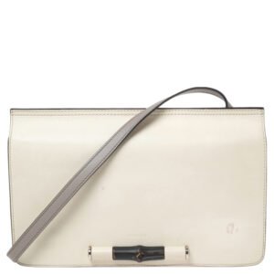 Gucci Off-white Leather Lady Bamboo Flap Bag