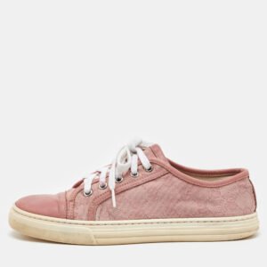 Gucci Pink GG Canvas and Leather Low Top Sneakers Size 36.5