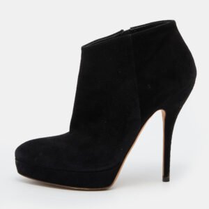 Gucci Black Suede Ankle Length Platform Boots Size 37