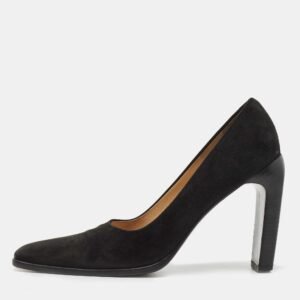 Gucci Black Suede Square Toe Pumps Size 38.5