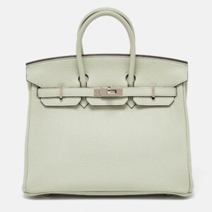 Herm&egrave;s Gris Neve Togo Leather Palladium Finish Birkin 25 Bag