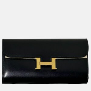 Hermes Black Leather Constance To Go Shoulder Bag