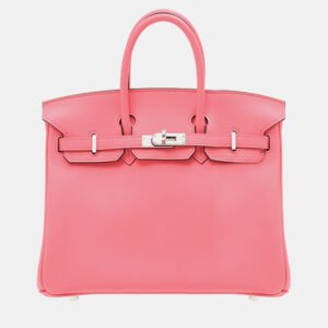 Hermes Rose Azalee Swift Leather Birkin 25 Bag