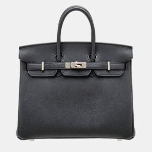 Hermes Black Togo Leather Birkin 25 Bag