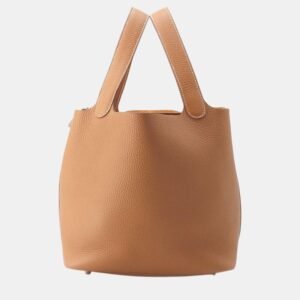 Hermes Gold Taurillon Clemence Picotin Lock 22 Handbag