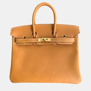 Hermes Alligator Leather Gold Finish Birkin 25 Bag
