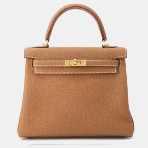Hermes Gold Togo Leather Kelly 25 Handbag
