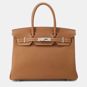 Hermes Birkin 30 Gold Togo Leather Top Handle Bag