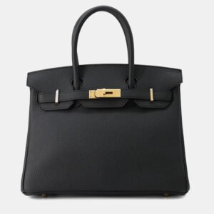 Hermes Birkin 30 Black Togo Leather Top Handle Bag