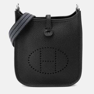 Hermes Evelyne Amazon TPM 16 Black/Grimisty Taurillon Clemence Leather Shoulder Bag